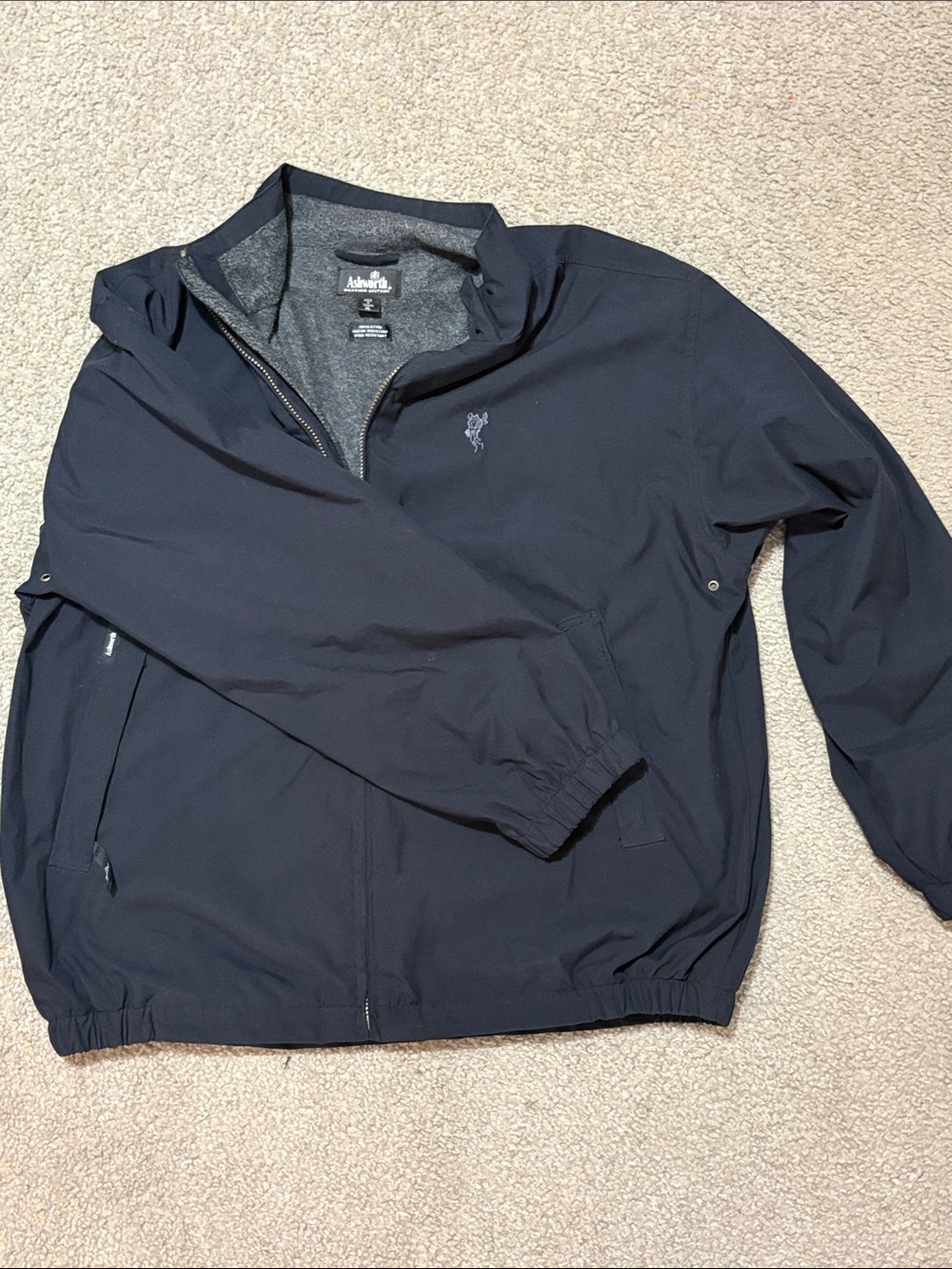 Ashworth size XL Men's Dark Navy Zip Front Windbreaker